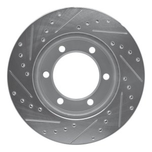 Toyota 4Runner Brake Rotor (1) - Front Right - R1 Concepts - Drilled & Slotted - Silver - `95-`04